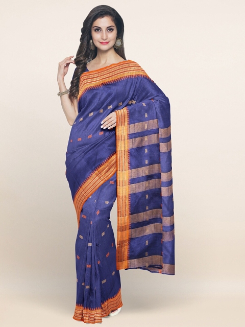 

Pothys Blue & Orange Saree