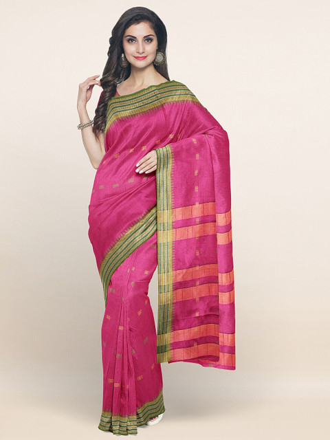 

Pothys Pink & Green Woven Design Zari Saree