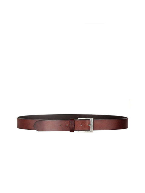 

THE CLOWNFISH Men Brown Leather Belt
