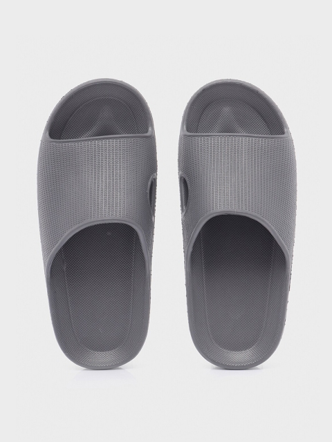 

Bewakoof Men Charcoal Solid Rubber Sliders