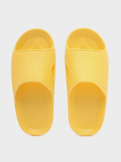 

Bewakoof Men Yellow Rubber Sliders