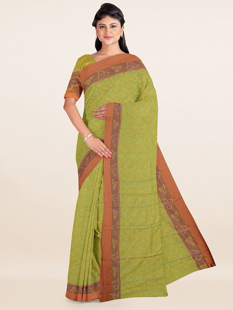 

Pothys Green & Pink Floral Zari Art Silk Saree