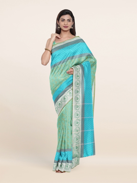 

Pothys Green & Blue Ethnic Motifs Zari Art Silk Saree