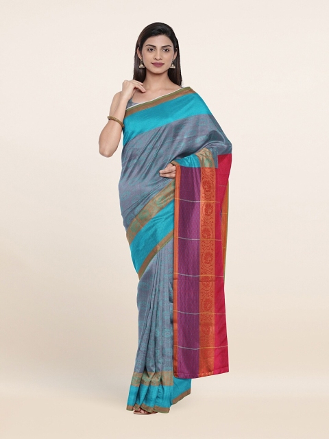 

Pothys Blue & Purple Ethnic Motifs Zari Art Silk Saree