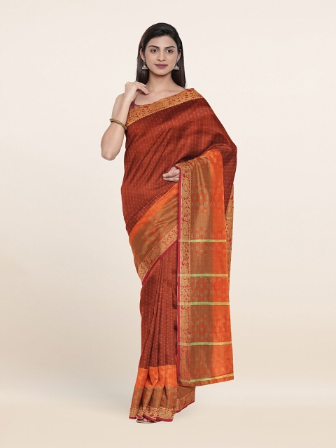 

Pothys Rust & Red Woven Design Saree
