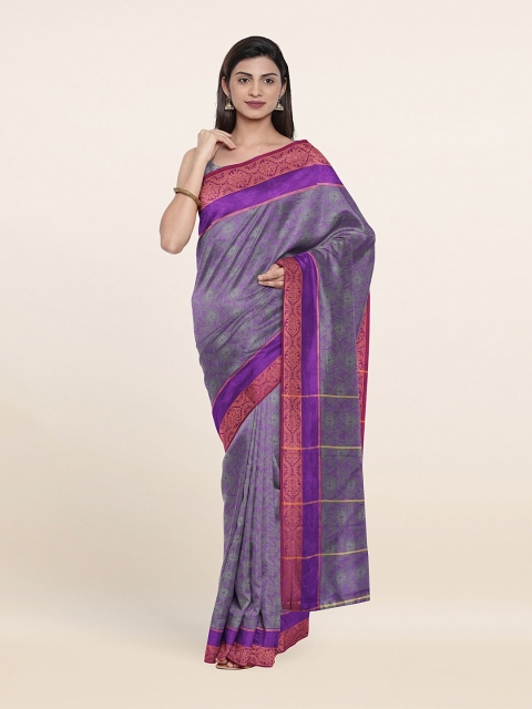 

Pothys Woman Blue & Purple Woven Design Zari Art Silk Saree