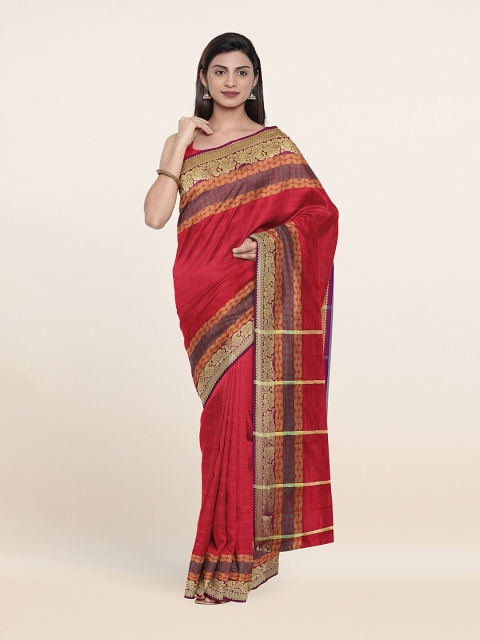 

Pothys Maroon & Purple Woven Design Zari Art Silk Saree