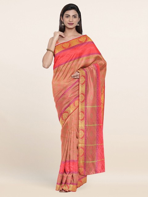 

Pothys Pink & Purple Floral Zari Art Silk Saree