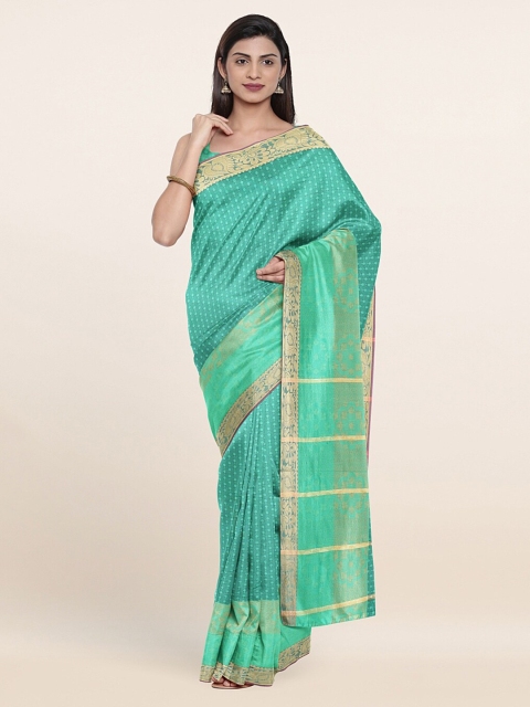 

Pothys Mint Green & Gold-Toned Woven Design Zari Art Silk Saree