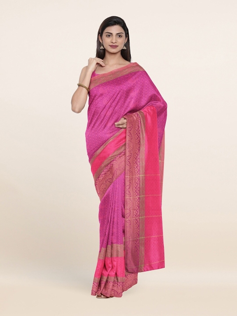 

Pothys Pink & Purple Ethnic Motifs Art Silk Saree
