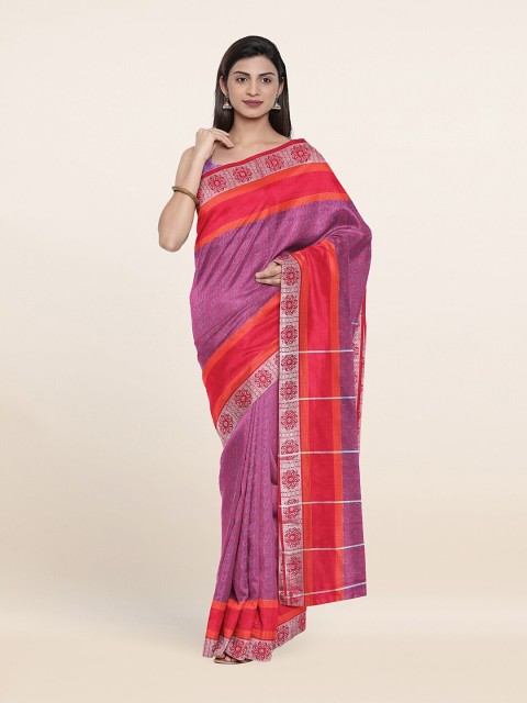 

Pothys Women Pink Printed Art Silk Saree