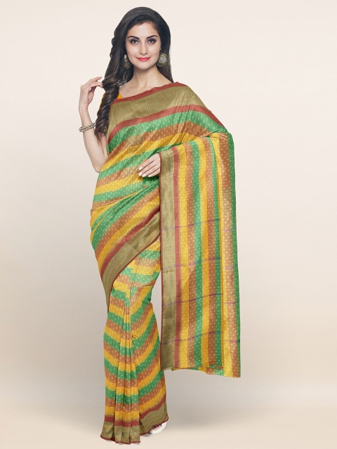 

Pothys Yellow & Green Art Silk Saree