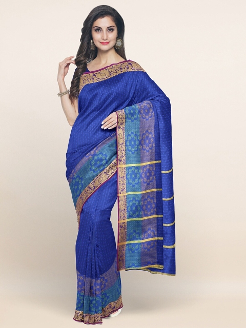 

Pothys Blue & Purple Ethnic Motifs Art Silk Saree