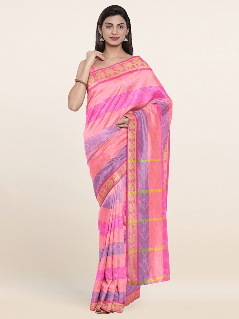 

Pothys Pink & Purple Ethnic Motifs Zari Art Silk Saree