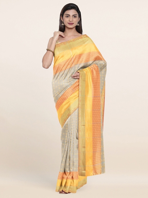 

Pothys Beige & Yellow Zari Art Silk Saree