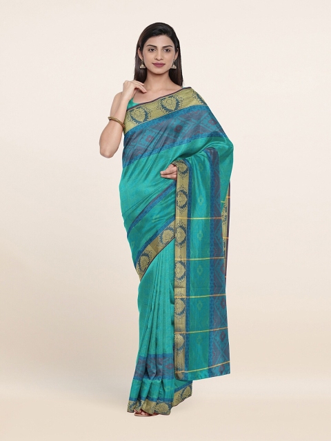 

Pothys Green & Blue Woven Design Zari Art Silk Saree