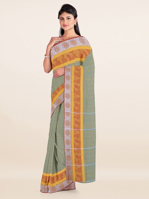 

Pothys Green & Yellow Ethnic Motifs Zari Art Silk Saree
