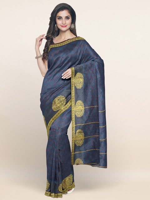 

Pothys Blue & Gold Woven Design Saree