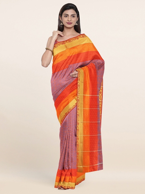

Pothys Orange & Mauve Zari Art Silk Saree