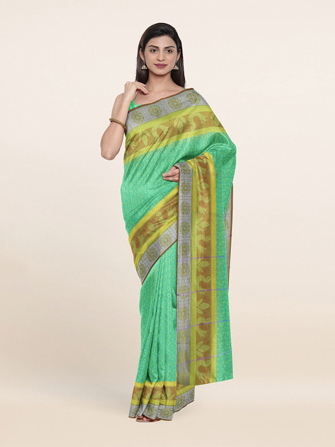 

Pothys Women Green Printed Art Silk Saree