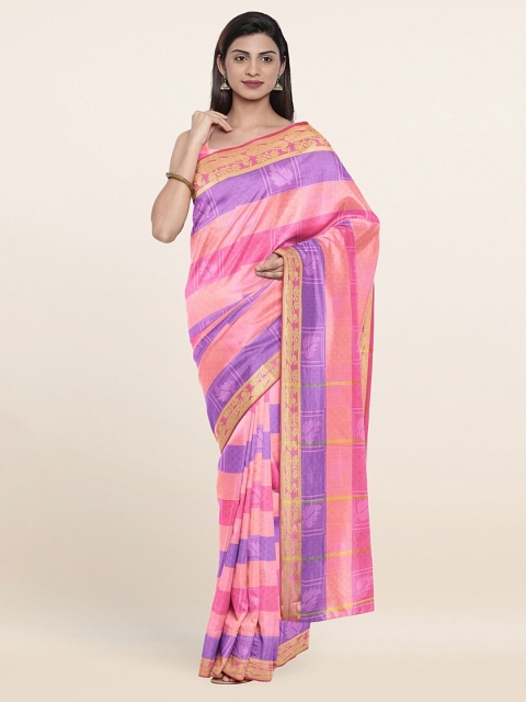 

Pothys Purple & Pink Ethnic Motifs Zari Art Silk Saree