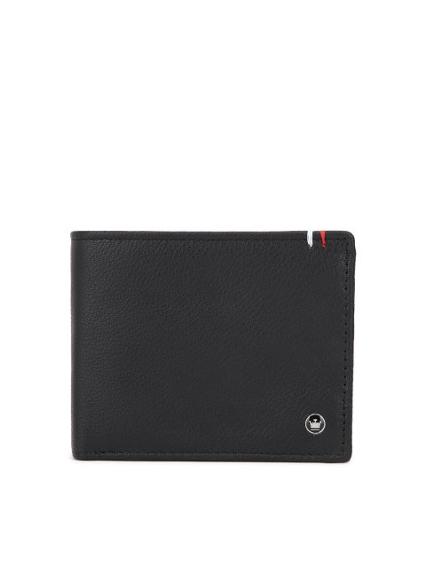 

Louis Philippe Men Black Leather Two Fold Wallet