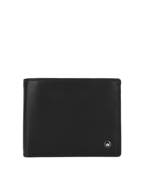 

Louis Philippe Men Black Leather Two Fold Wallet