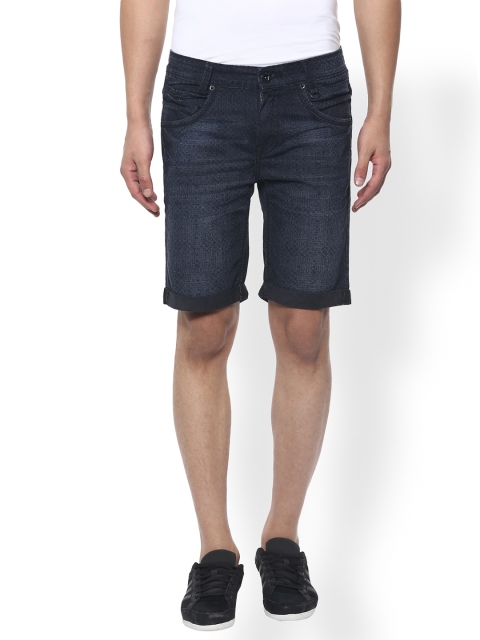 

Mufti Men Black Washed Denim Shorts