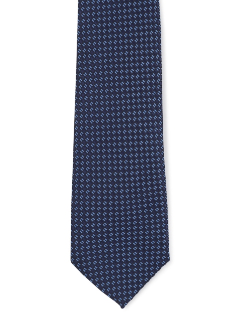 

Peter England Men Navy Blue & Blue Woven Design Skinny Tie