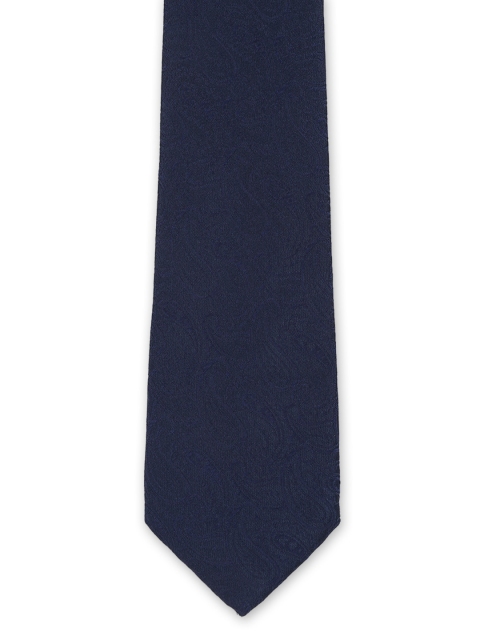

Peter England Men Navy Blue Woven Design Skinny Tie