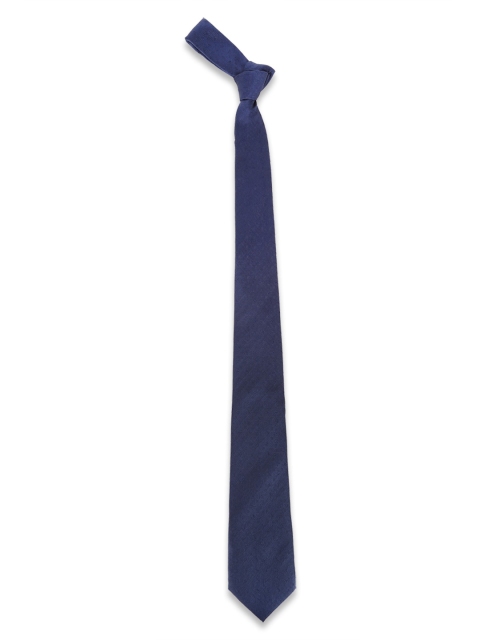 

Peter England Men Navy Blue Woven Design Skinny Tie