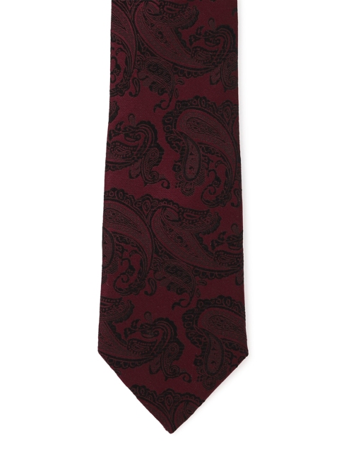 

Van Heusen Men Maroon & Black Woven Design Skinny Tie