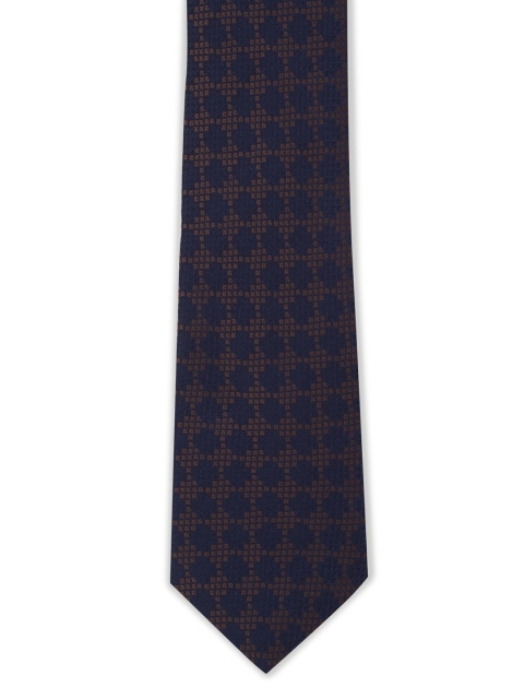 

Van Heusen Men Navy Blue & Beige Printed Broad Tie