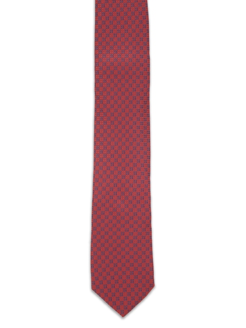 

Van Heusen Men Maroon & Blue Woven Design Skinny Tie