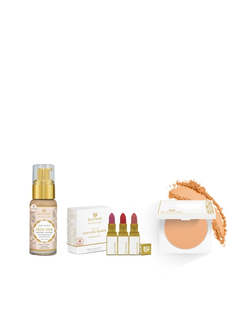 

Just Herbs Set of Natural BB Cream-Lipstick Kit & Compact Powder, Beige