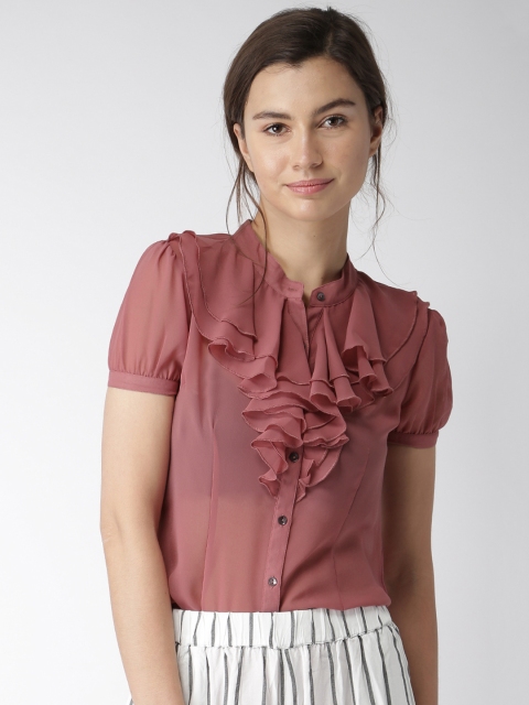 

Mast & Harbour Women Pink Solid Shirt-Style Top