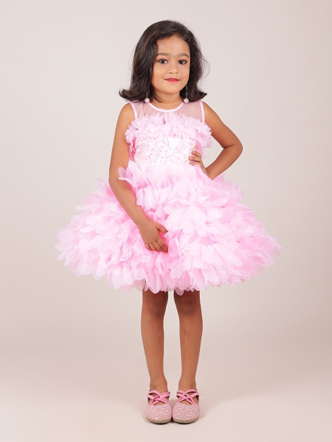 

Pothys Girls Pink Satin Dress