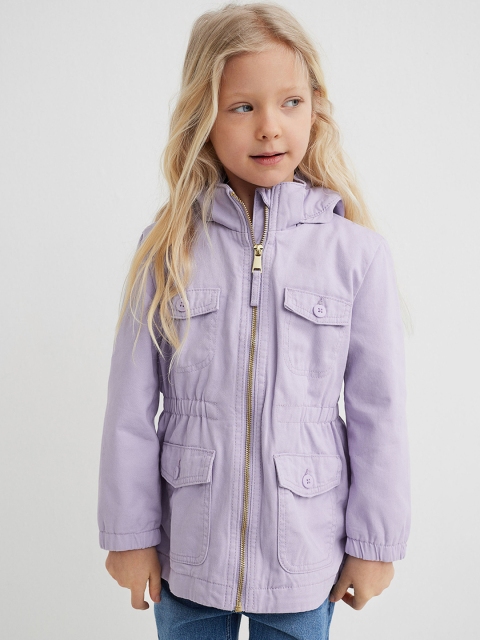 

H&M Girls Purple Cotton twill parka