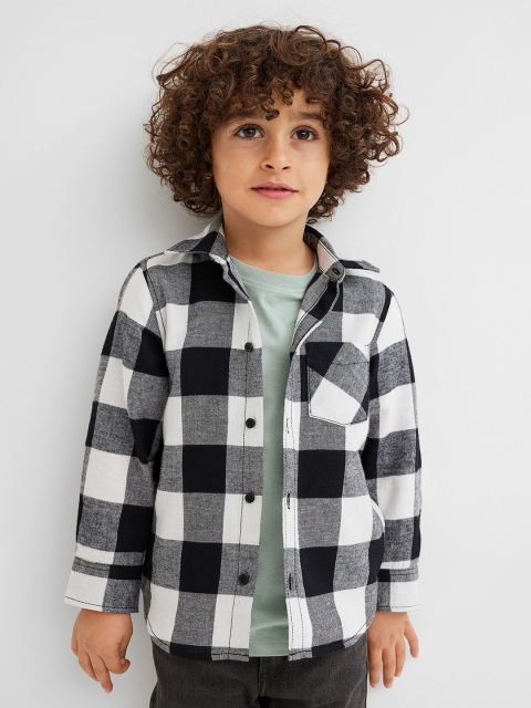 

H&M Boys Black & White Cotton Flannel Shirt