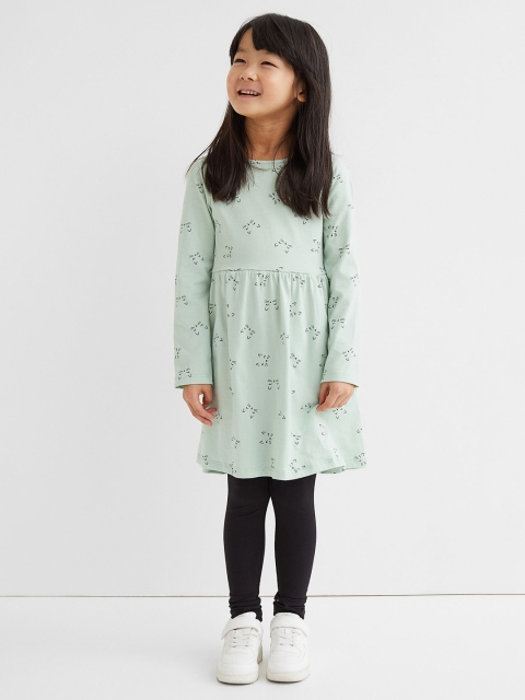 

H&M Girls Green Cotton Jersey Dress