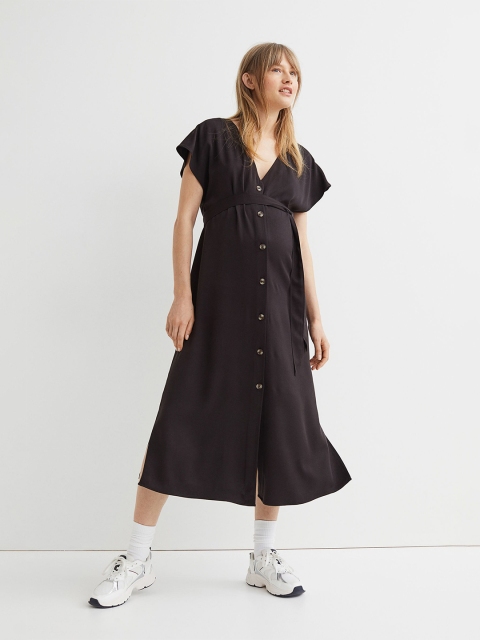 

H&M Women Black MAMA Tie-belt Dress