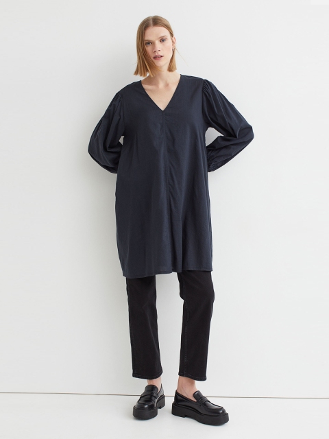 

H&M Black Balloon-Sleeved Dress