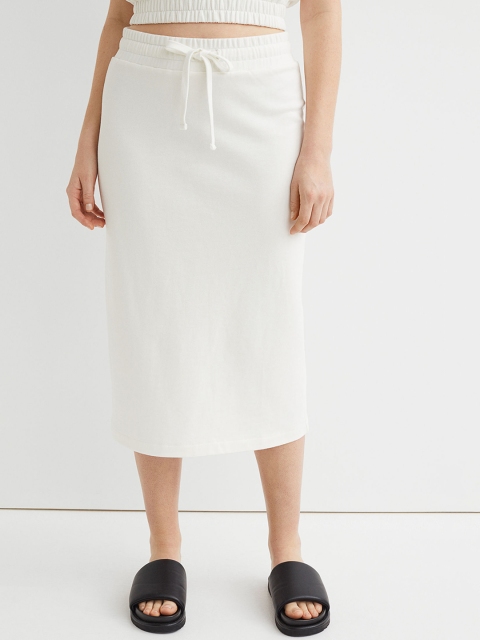 

H&M Women White Solid Sweatshirt Skirt