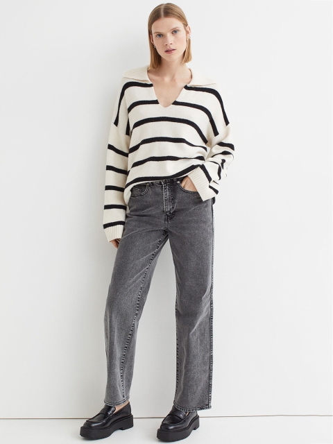 

H&M Women Grey Straight Regular Jeans
