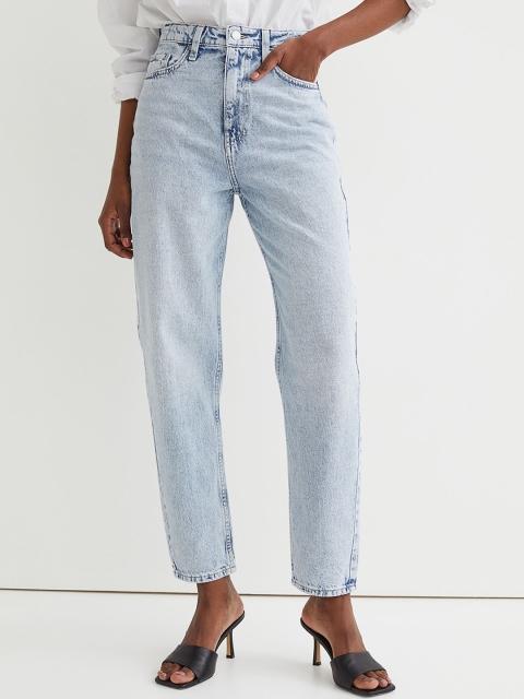 

H&M Women Blue Mom Loose Fit Ultra High Jeans