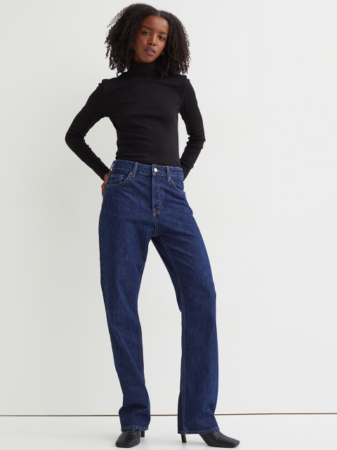 

H&M Women Blue Straight High Jeans