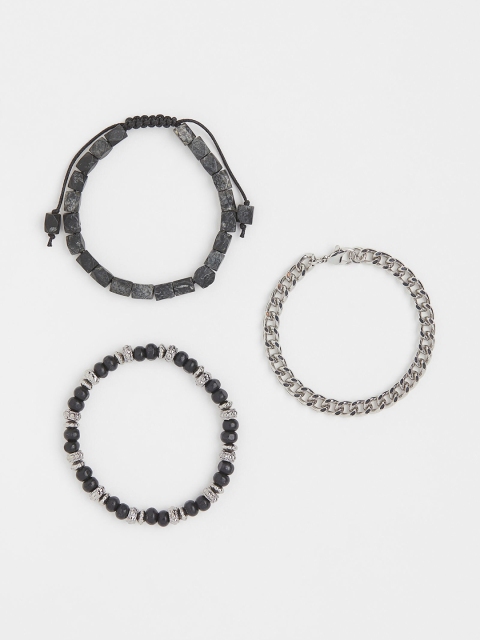 

H&M Men Black & Grey 3-Pack Bracelets