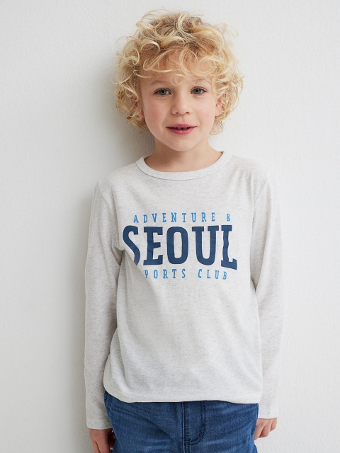 

H&M Boys Grey Printed Cotton Jersey Top