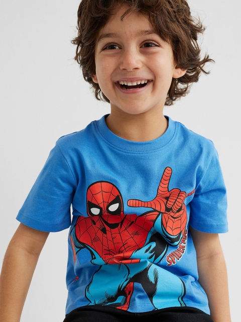 

H&M Boys Blue & White Spiderman 3-Pack Printed T-shirts
