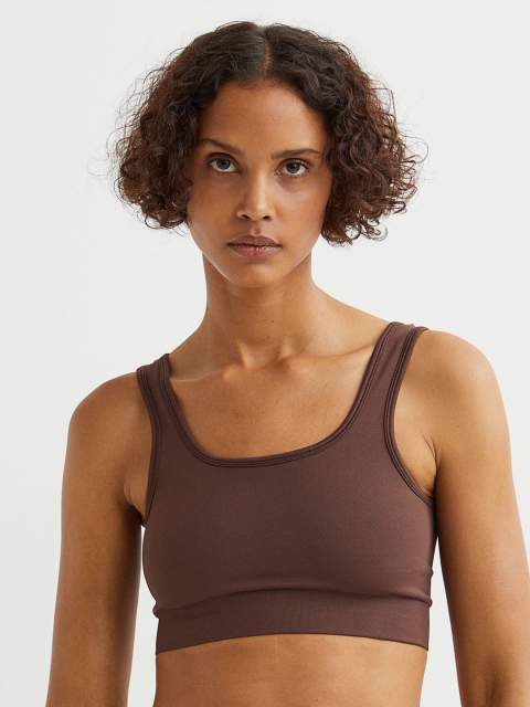 

H&M Woman Brown Seamless Light Support Sports bra